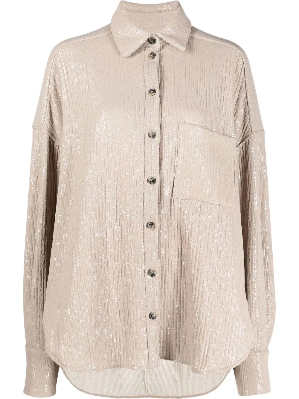 

The Mannei Bilbao sequin-embellished shirt - Neutrals
