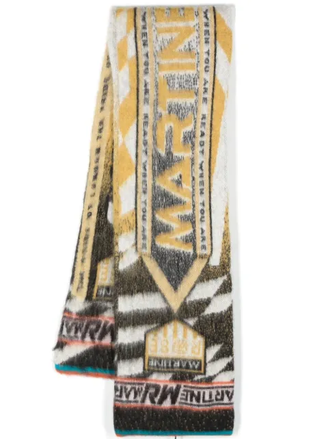 Martine Rose logo嵌花针织围巾