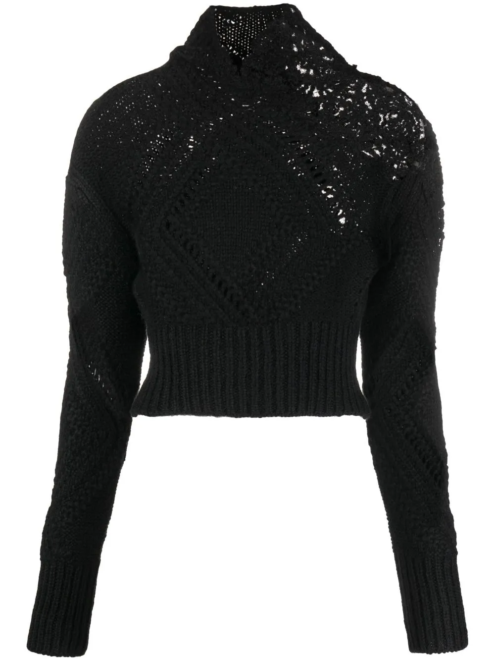 

Ermanno Scervino cropped open-knit jumper - Black