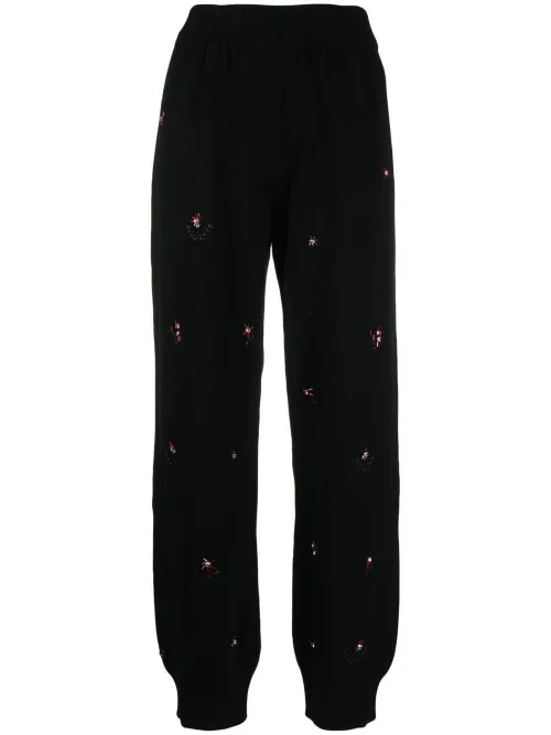 Pantalon en cachemire à fleurs brodées - Barrie - Modalova