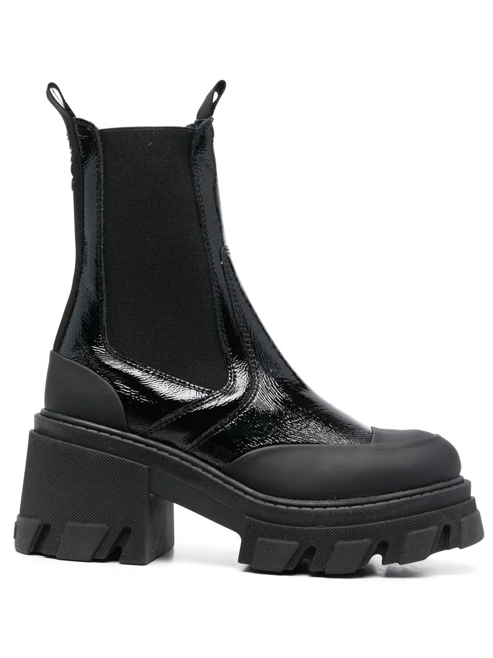 

GANNI leather chunky boots - Black