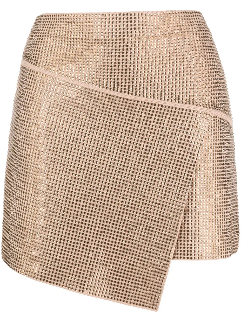 

ANDREĀDAMO asymmetric rhinestone wrap-style skirt - Neutrals