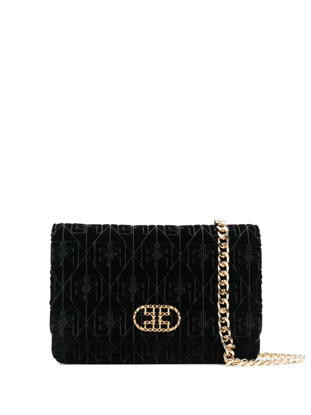 

Elisabetta Franchi logo-embossed shoulder bag - Black