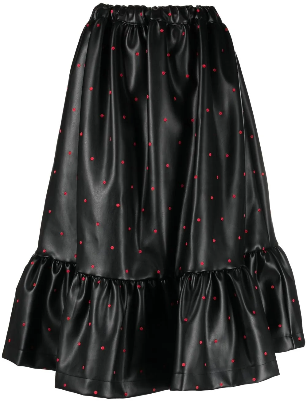 

Comme Des Garçons Girl polka* dot-print faux-leather skirt - Black