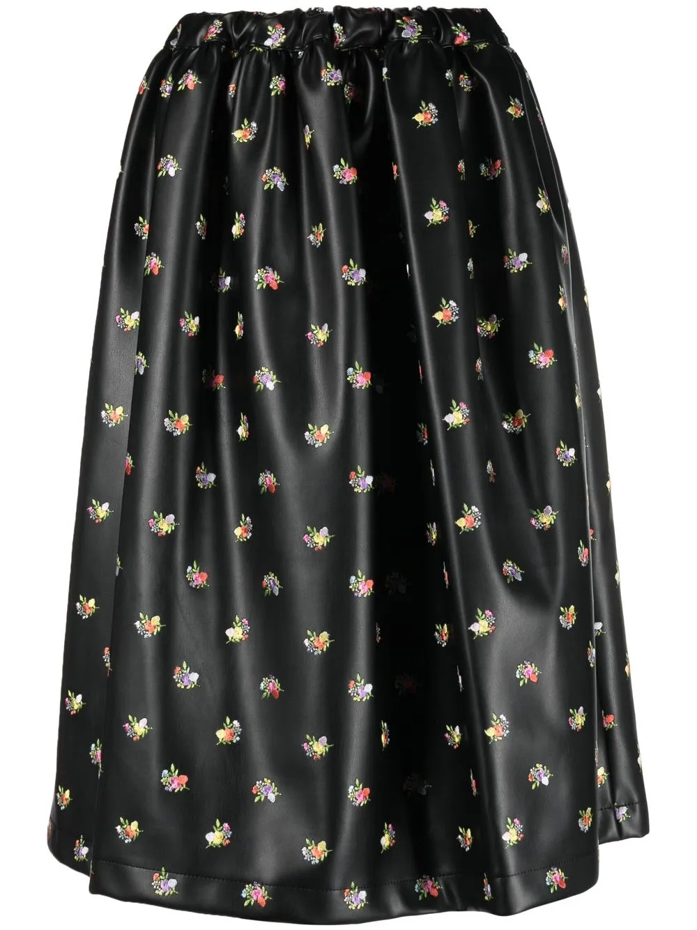 

Comme Des Garçons Girl floral-print faux-leather skirt - Black