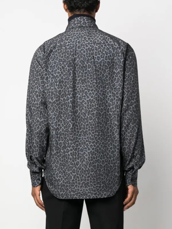 TOM FORD leopard-print long-sleeve Shirt | Grey | FARFETCH