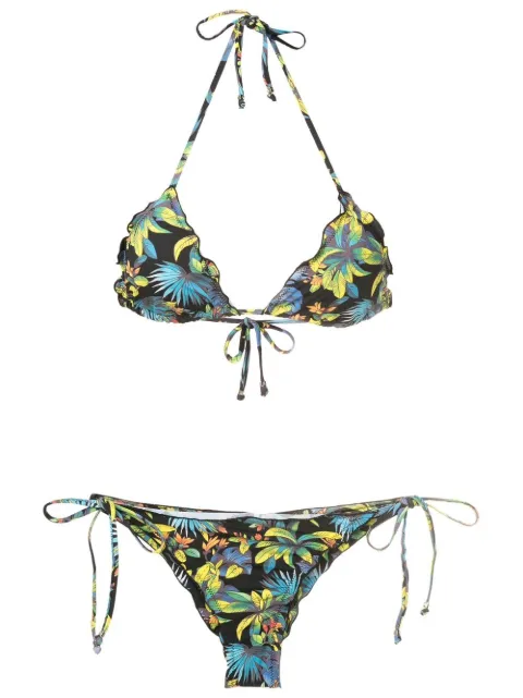 Amir Slama tropical-print ruffle triangle bikini 