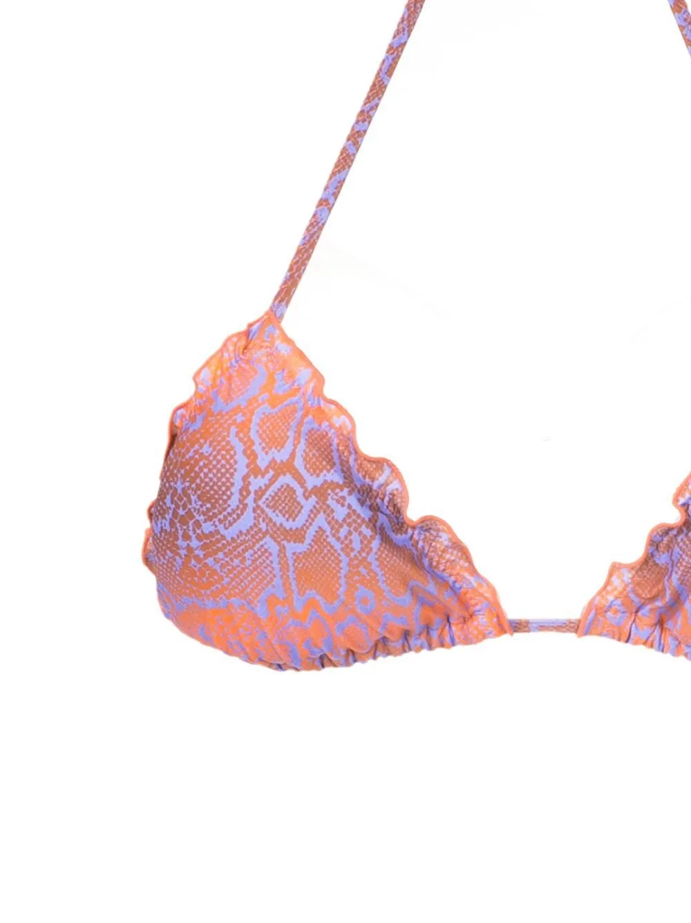 Amir Slama Snakeskin-print Triangle Bikini In Purple