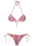 Amir Slama snakeskin-print triangle bikini - Purple