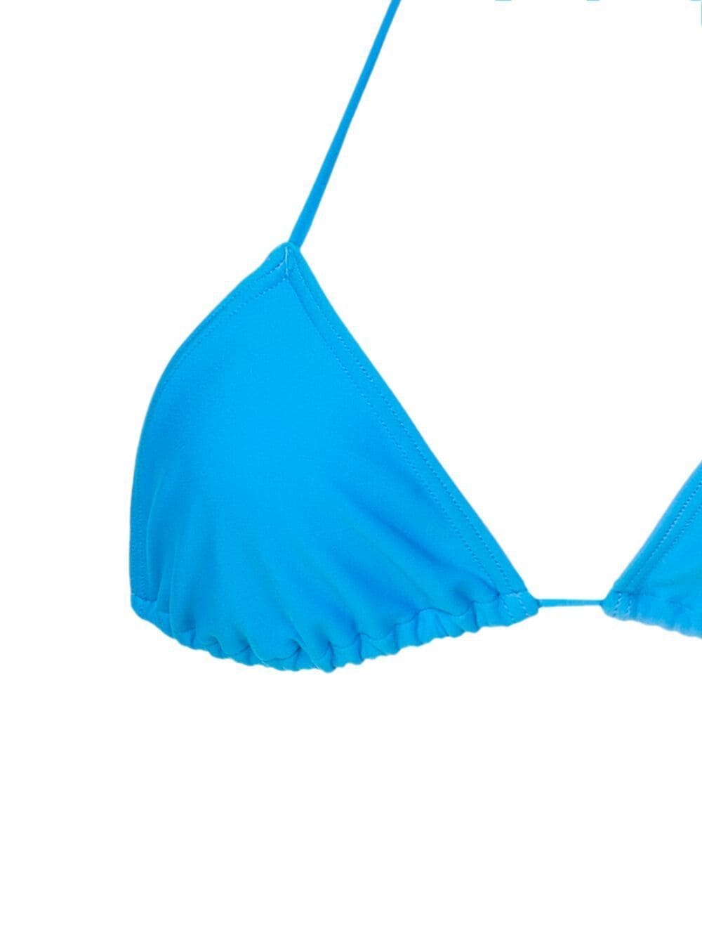 Shop Amir Slama Self-tie Triangle Bikini In Blue