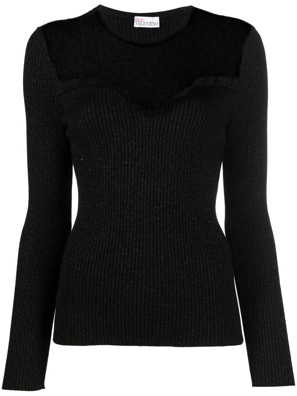 RED Valentino sheer-panel detail jumper - Black