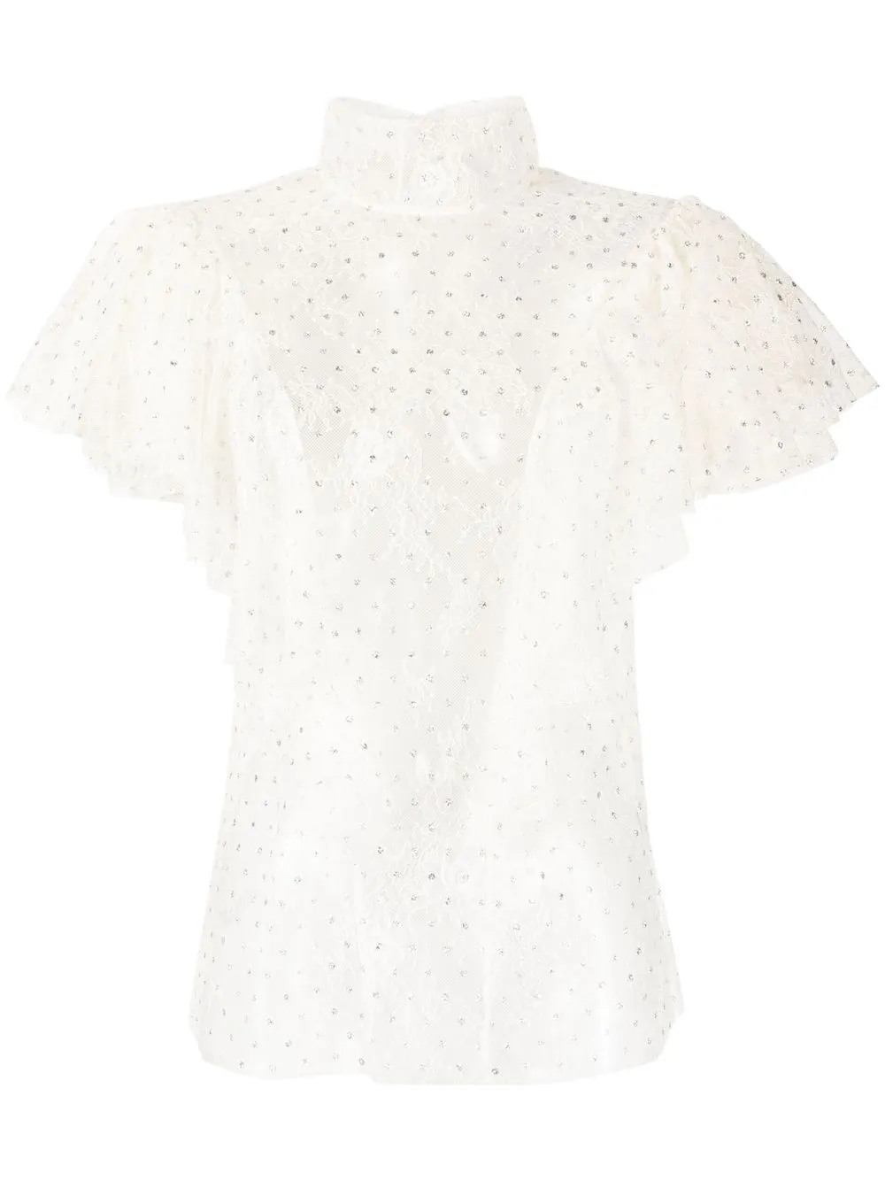 

Philosophy Di Lorenzo Serafini glittered polka-dot lace blouse - White