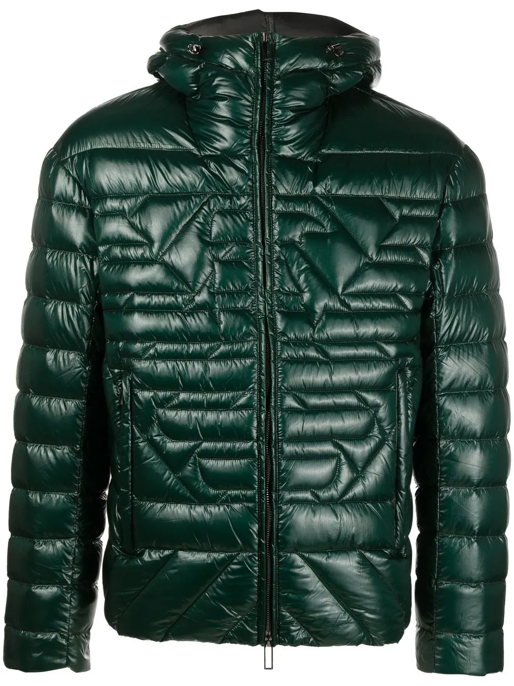 

Emporio Armani zip-up padded down jacket - Green