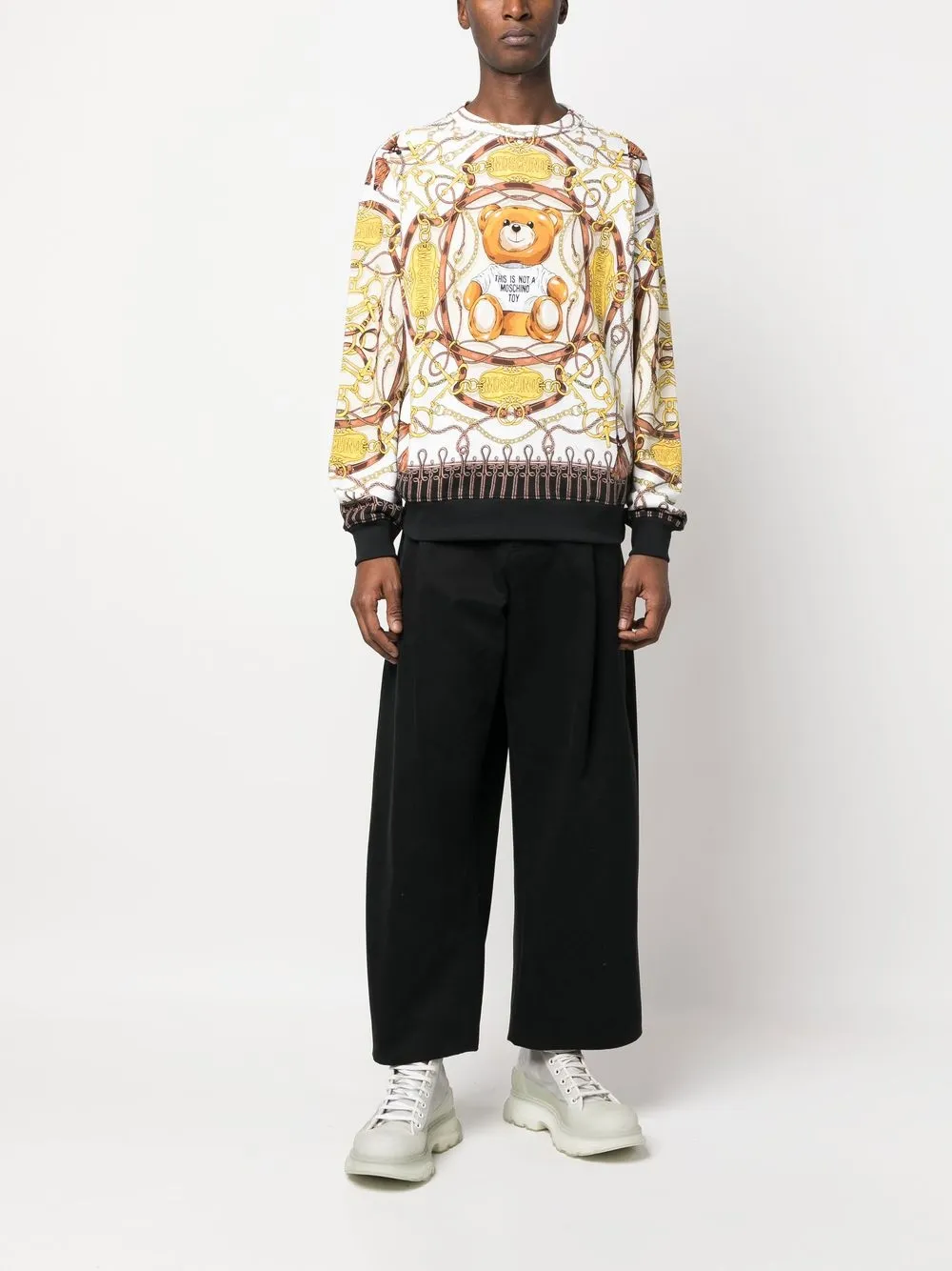 Moschino Sweater met teddybeerprint - Beige