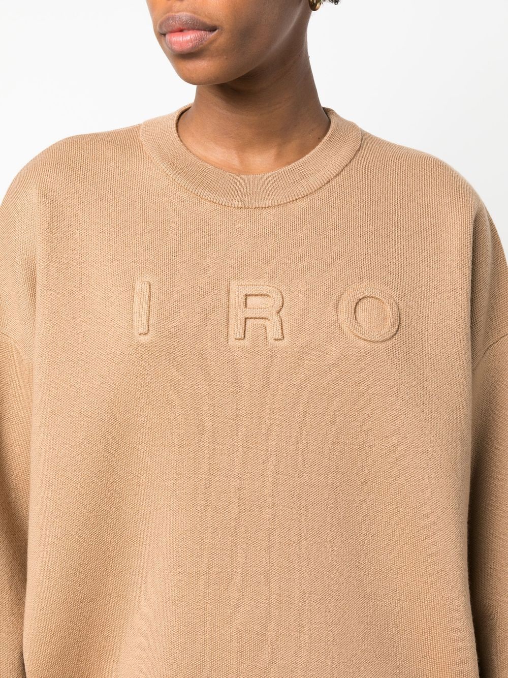 Shop Iro Intarsia Knit-logo Jumper In Braun