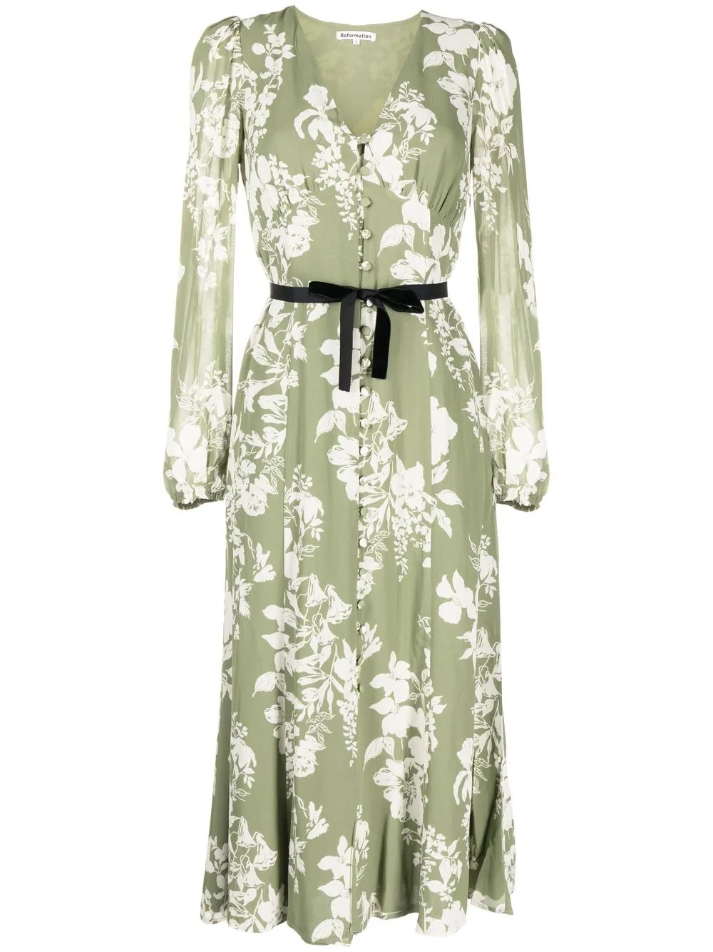 

Reformation Brogan floral-print midi dress - Green