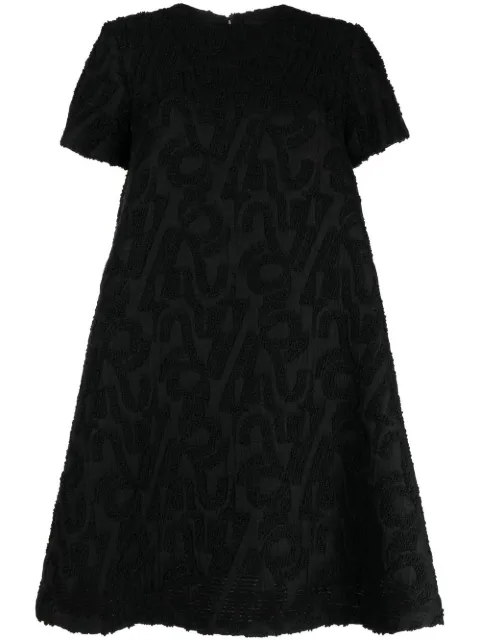 Rochas - jacquard-pattern short-sleeved shift dress