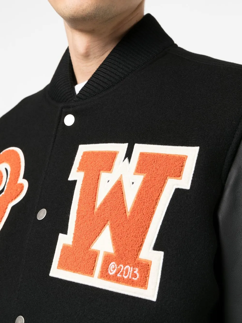 Off White Eagle Logo Varsity Jacket