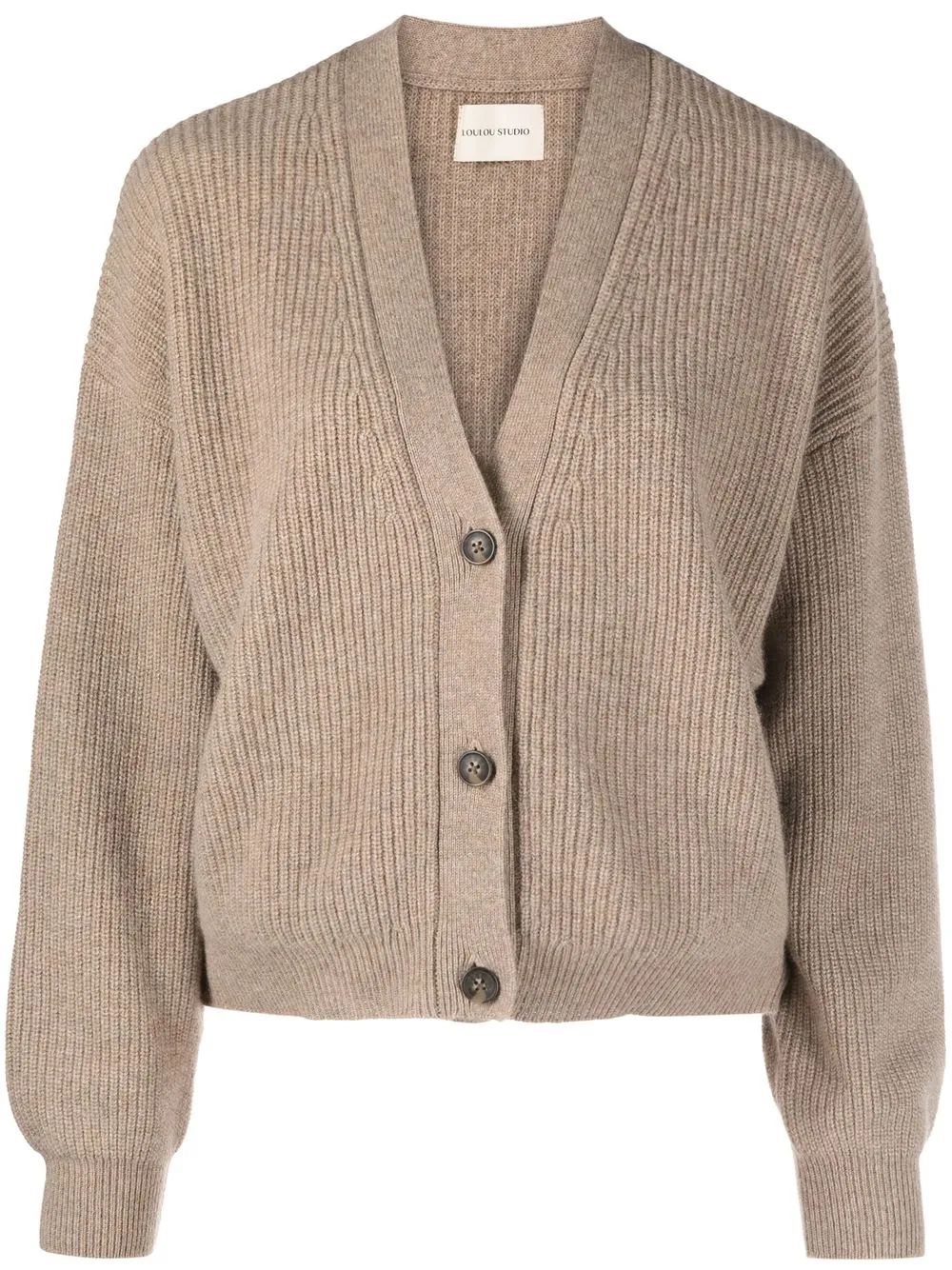 

Loulou Studio buttoned-up cashmere cardigan - Brown