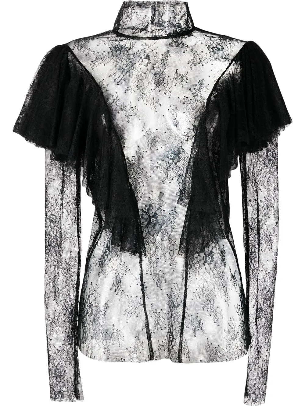 

Philosophy Di Lorenzo Serafini ruffled floral-lace blouse - Black
