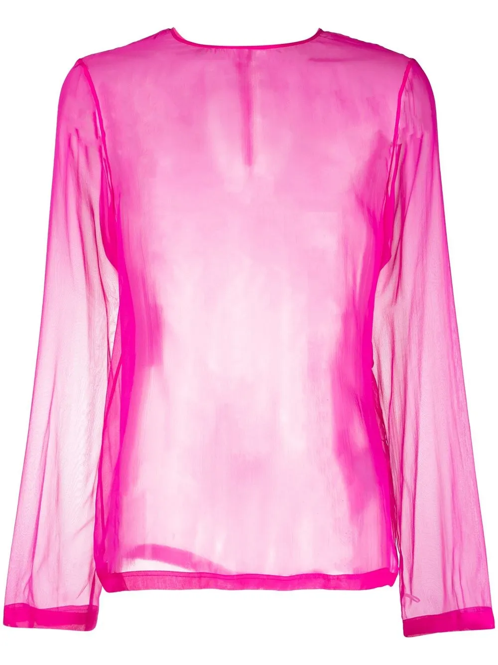 

Valentino sheer long-sleeved chiffon top - Pink