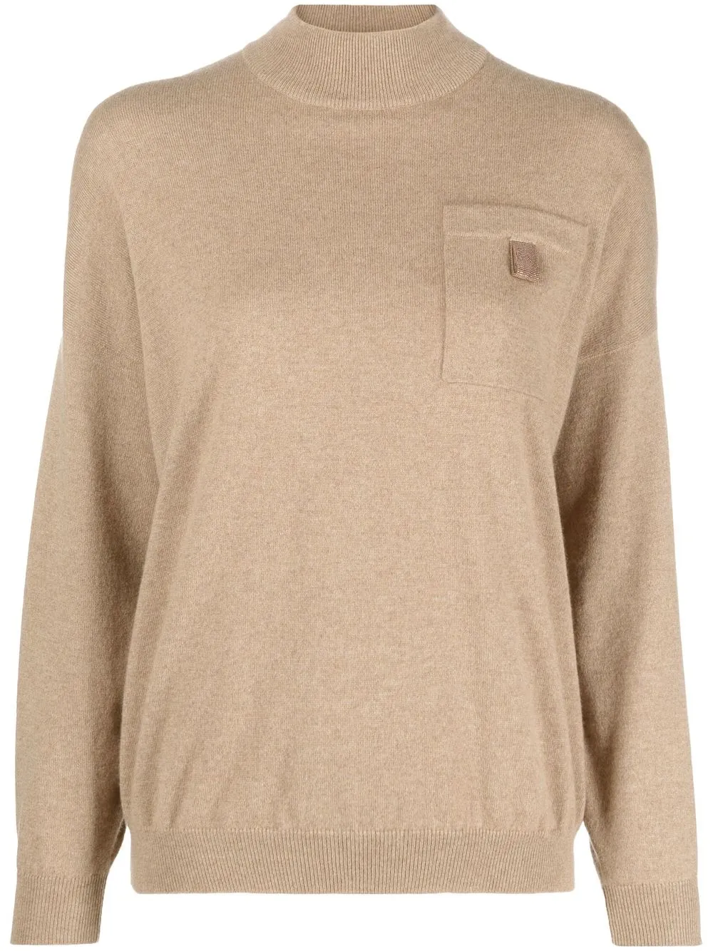 

Brunello Cucinelli Monili bead cashmere sweater - Brown