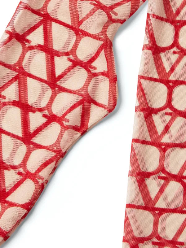 Valentino Garavani Toile Iconographe Tulle Tights | Neutrals