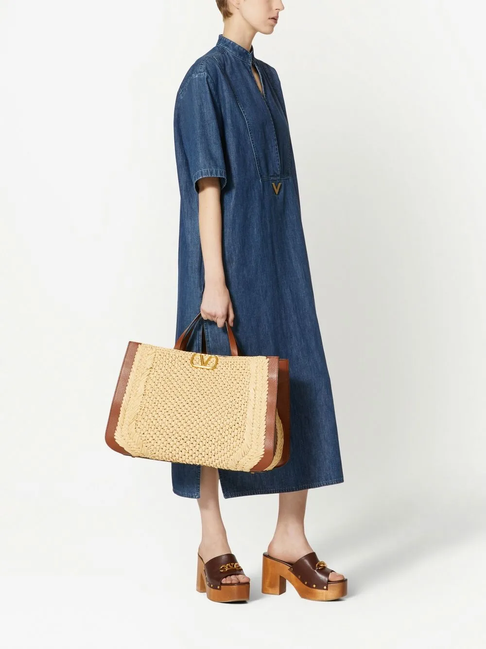 Valentino Garavani Kaftan met logoplakkaat - Blauw
