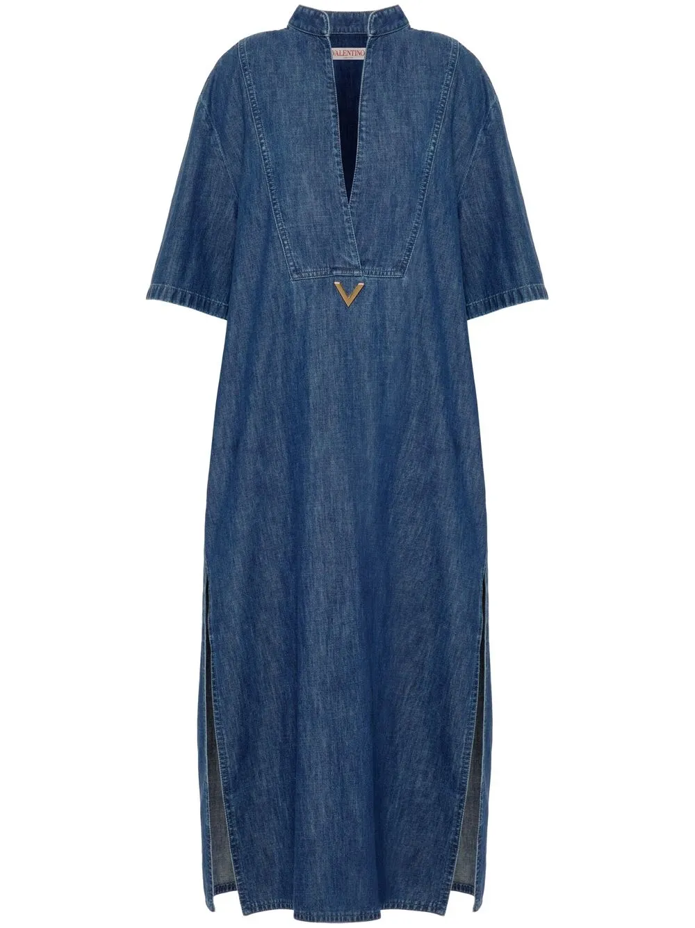 

Valentino logo plaque denim kaftan - Blue