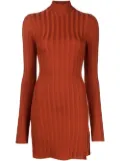 Reformation Libra long-sleeve knit minidress - Orange