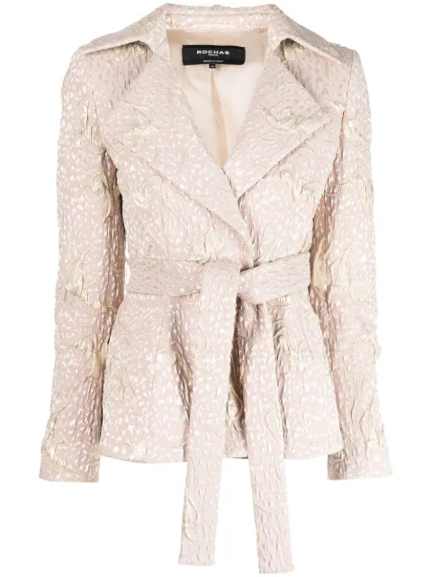 Rochas - patterned jacquard belted jacket