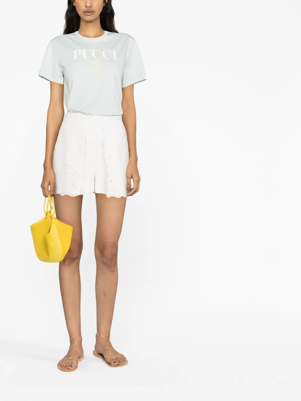 PUCCI T-shirt met logoprint - Groen