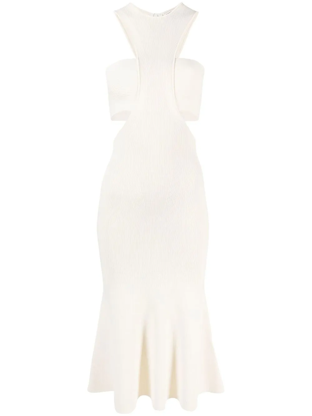 

Alexander McQueen cut-out halterneck midi dress - Neutrals