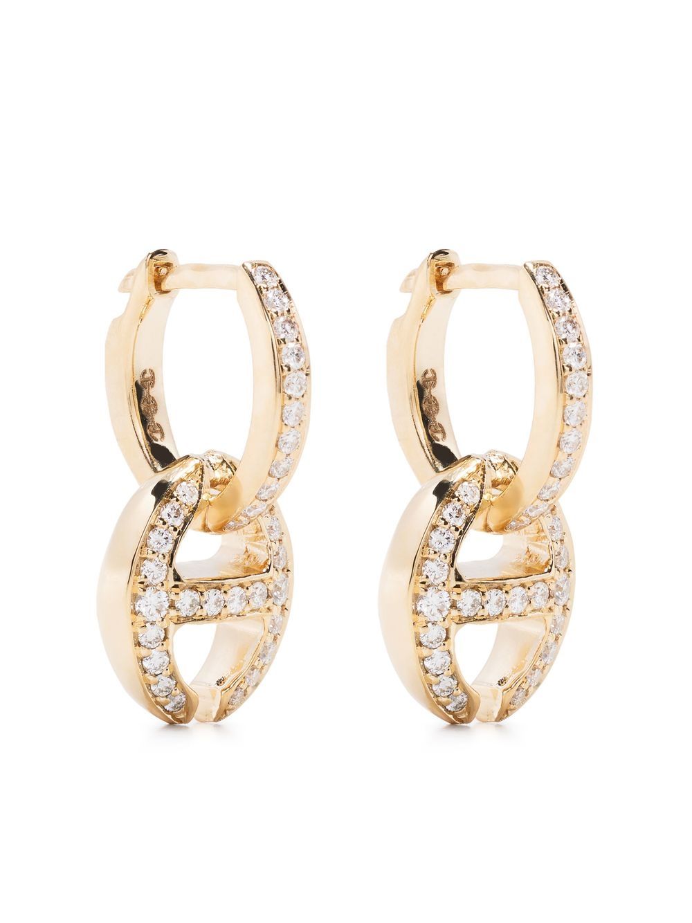 HOORSENBUHS 18kt yellow gold diamond Klaasp earrings