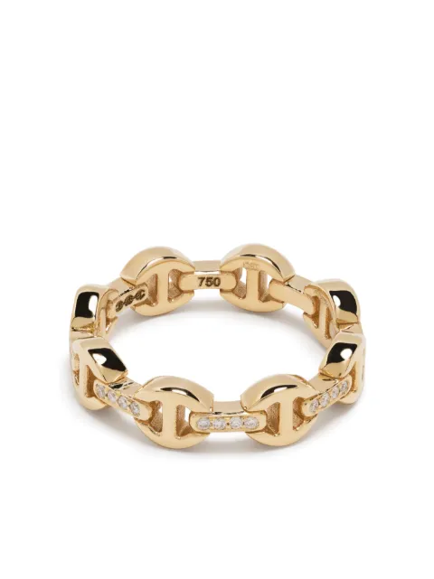 HOORSENBUHS anillo en oro amarillo de 18kt con diamantes