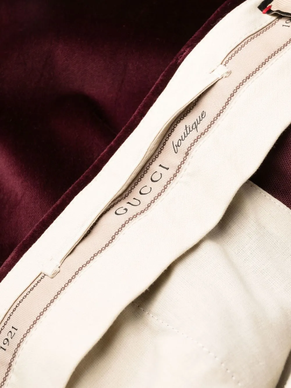 Gucci velveteffect wideleg Trousers Farfetch