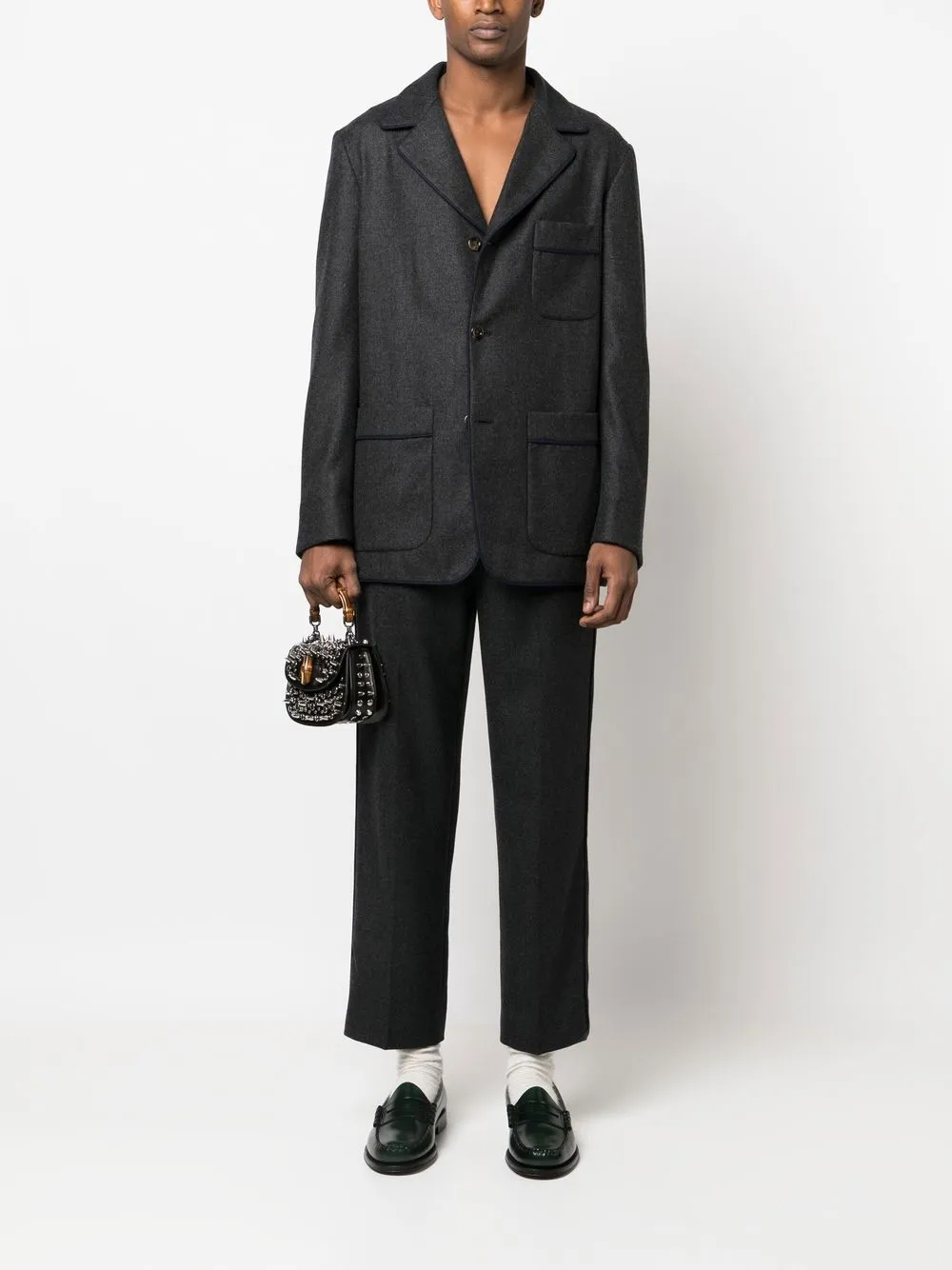 Gucci Blazer met enkele rij knopen - Grijs