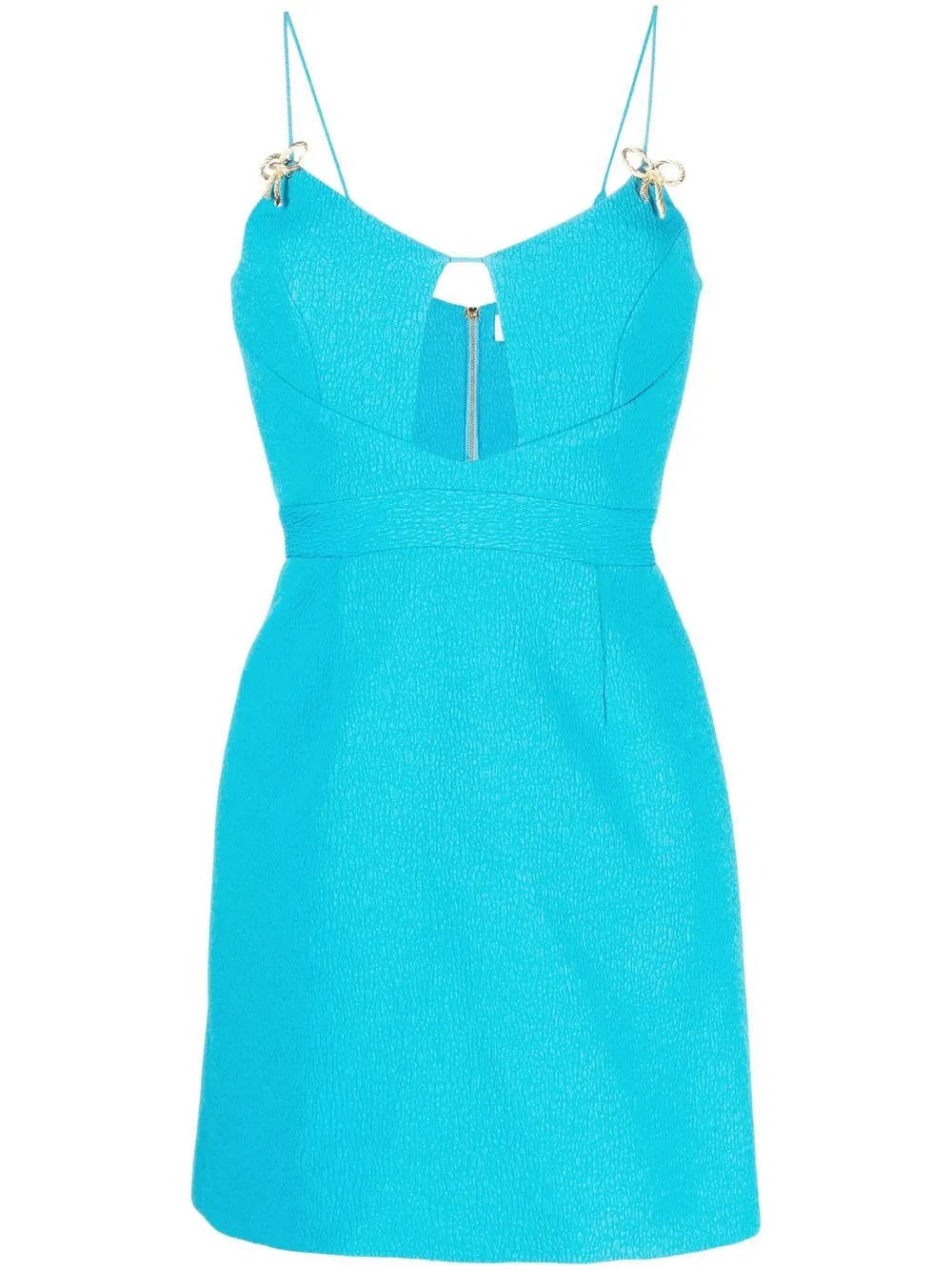 Rebecca Vallance Hermosa Bow-detail Mini Dress In Blue