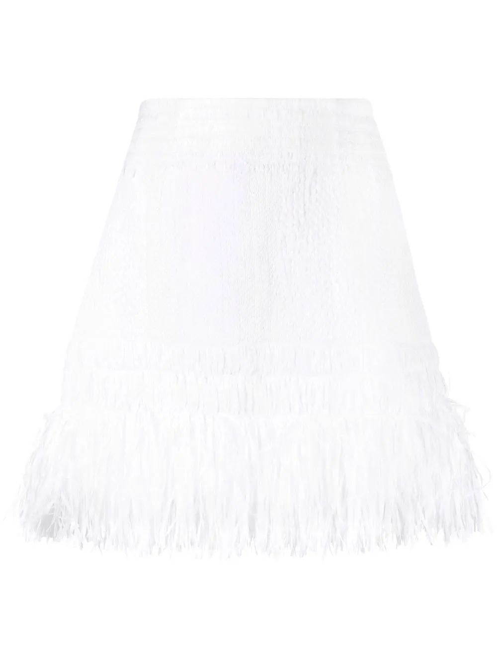 

Rebecca Vallance Antonia feather-trim mini skirt - White
