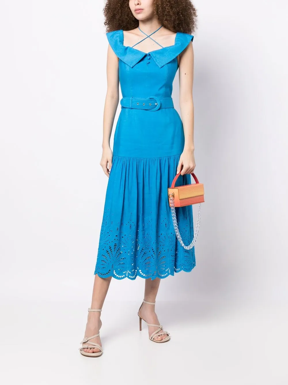 Rebecca Vallance Midi-jurk met ceintuur - Blauw