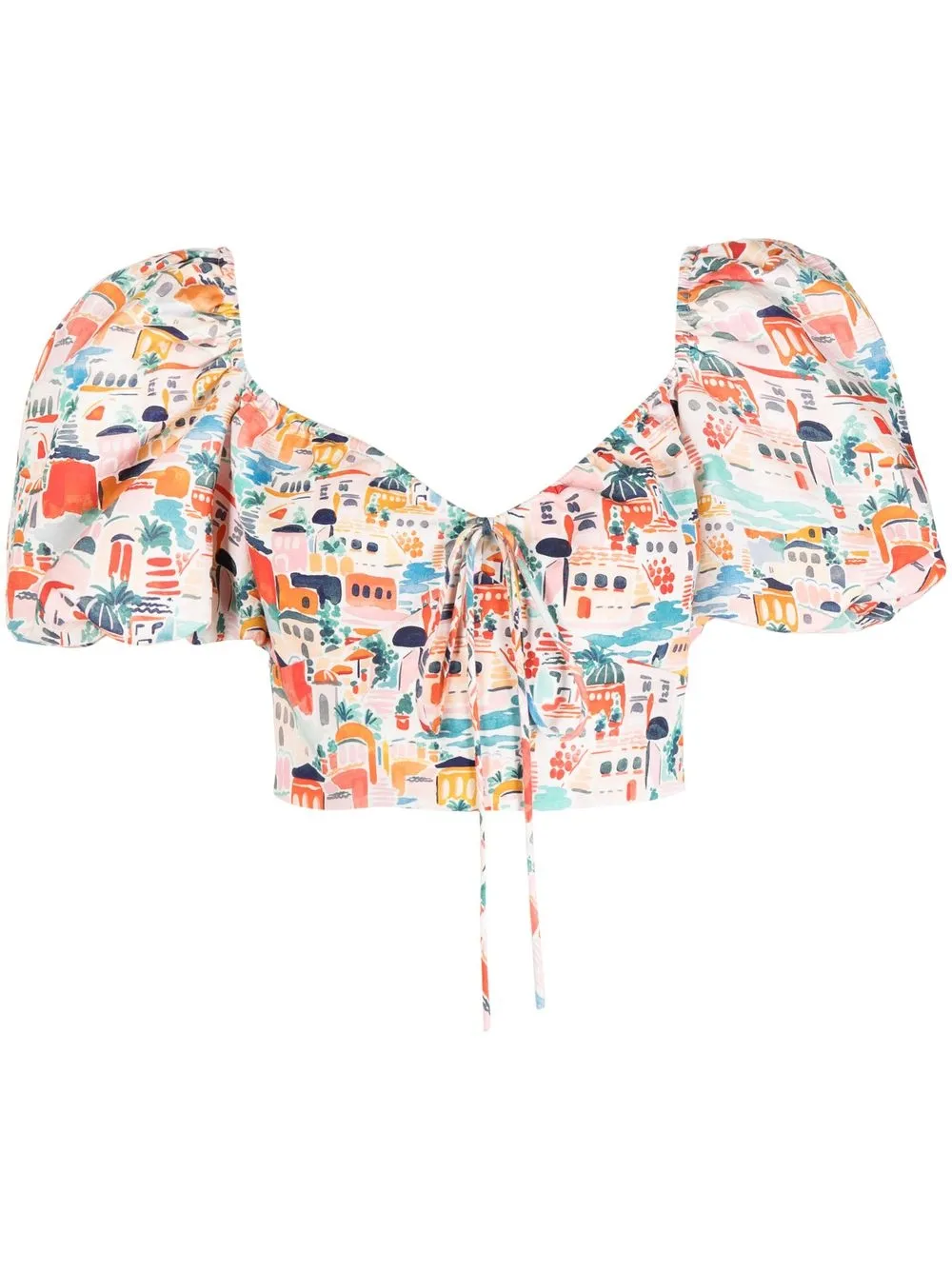 

Rebecca Vallance Sevilla graphic-print cropped top - Multicolour