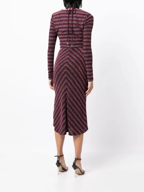 Rebecca Vallance glitter-striped keyhold detail dress 22041918 - 3
