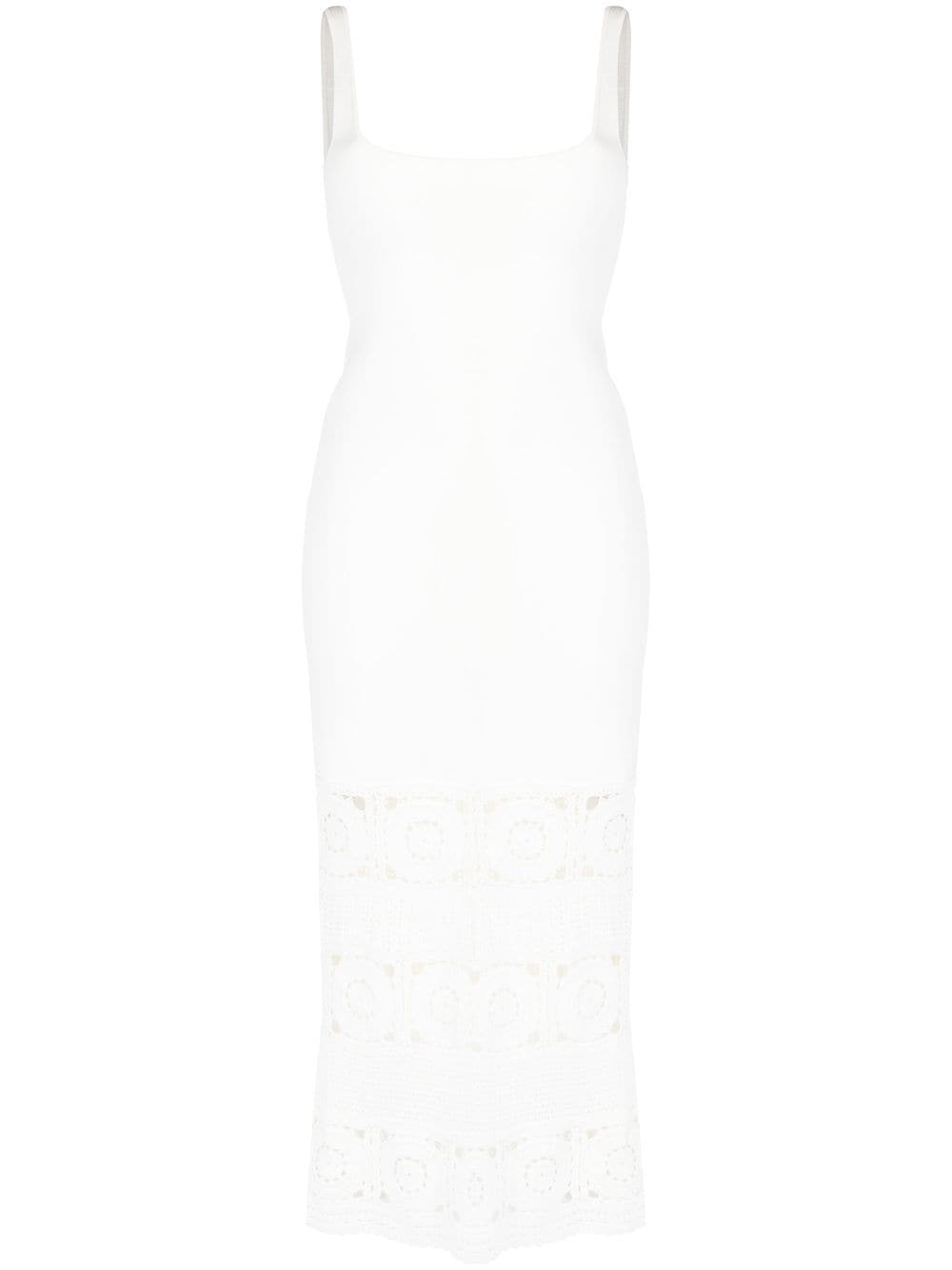 Rebecca Vallance Romina Square-neck Midi Dress In White