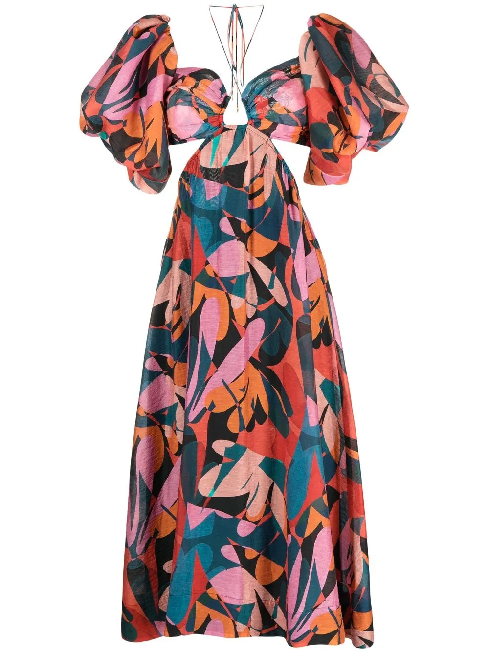 

Rebecca Vallance Catalina puff-sleeve midi dress - Purple