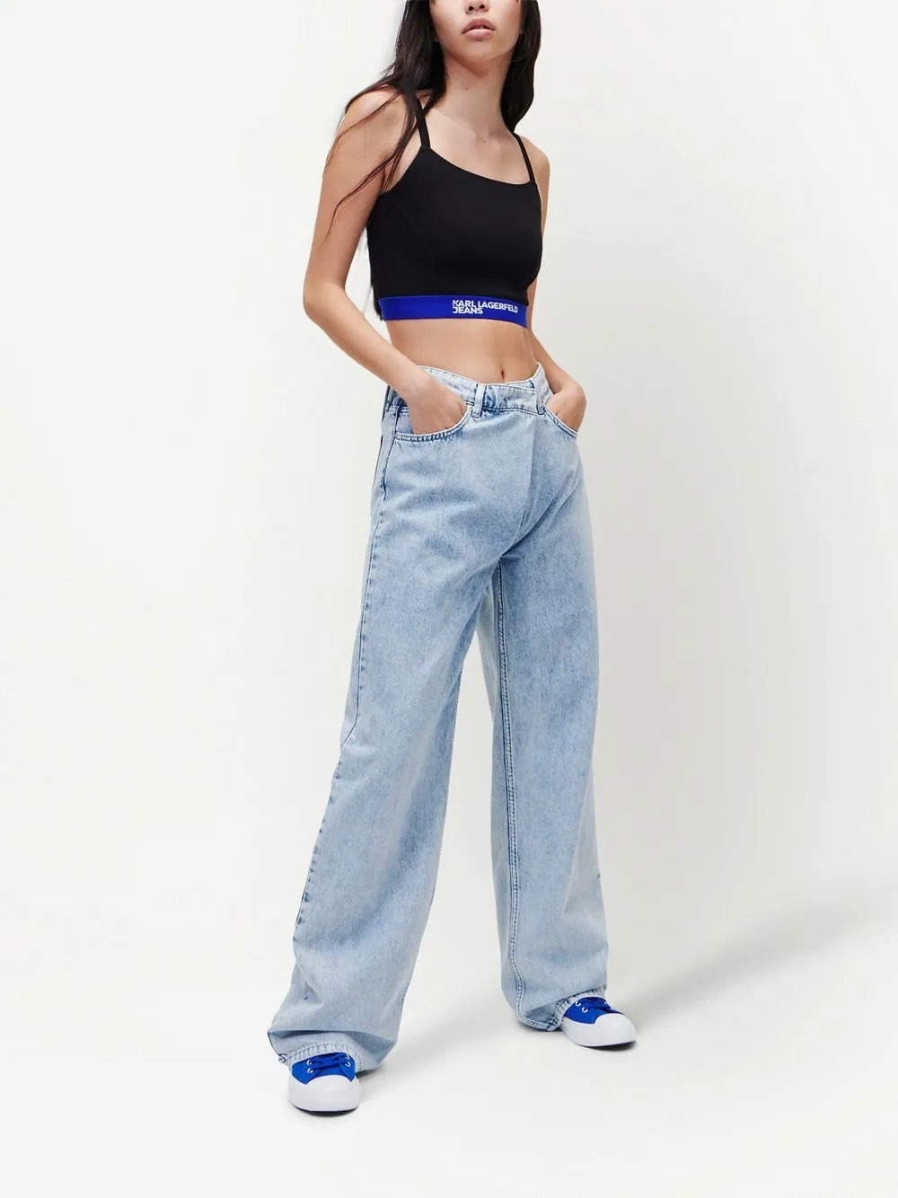 Karl Lagerfeld Jeans High-rise Straight Jeans In Blue