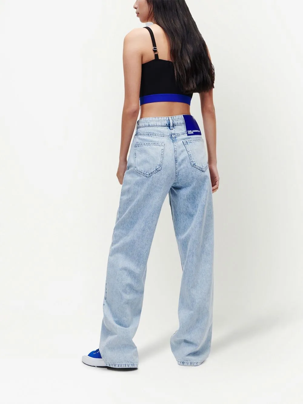 Karl Lagerfeld Jeans High-rise Straight Jeans In Blue