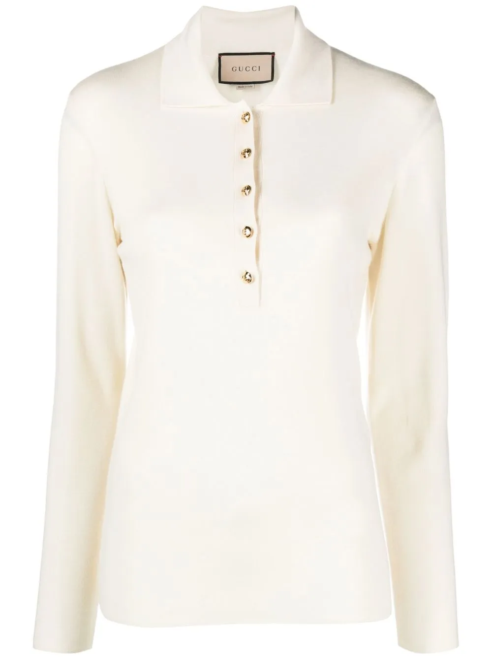 Gucci suéter de cachemira estilo playera tipo polo | blanco | Image 1