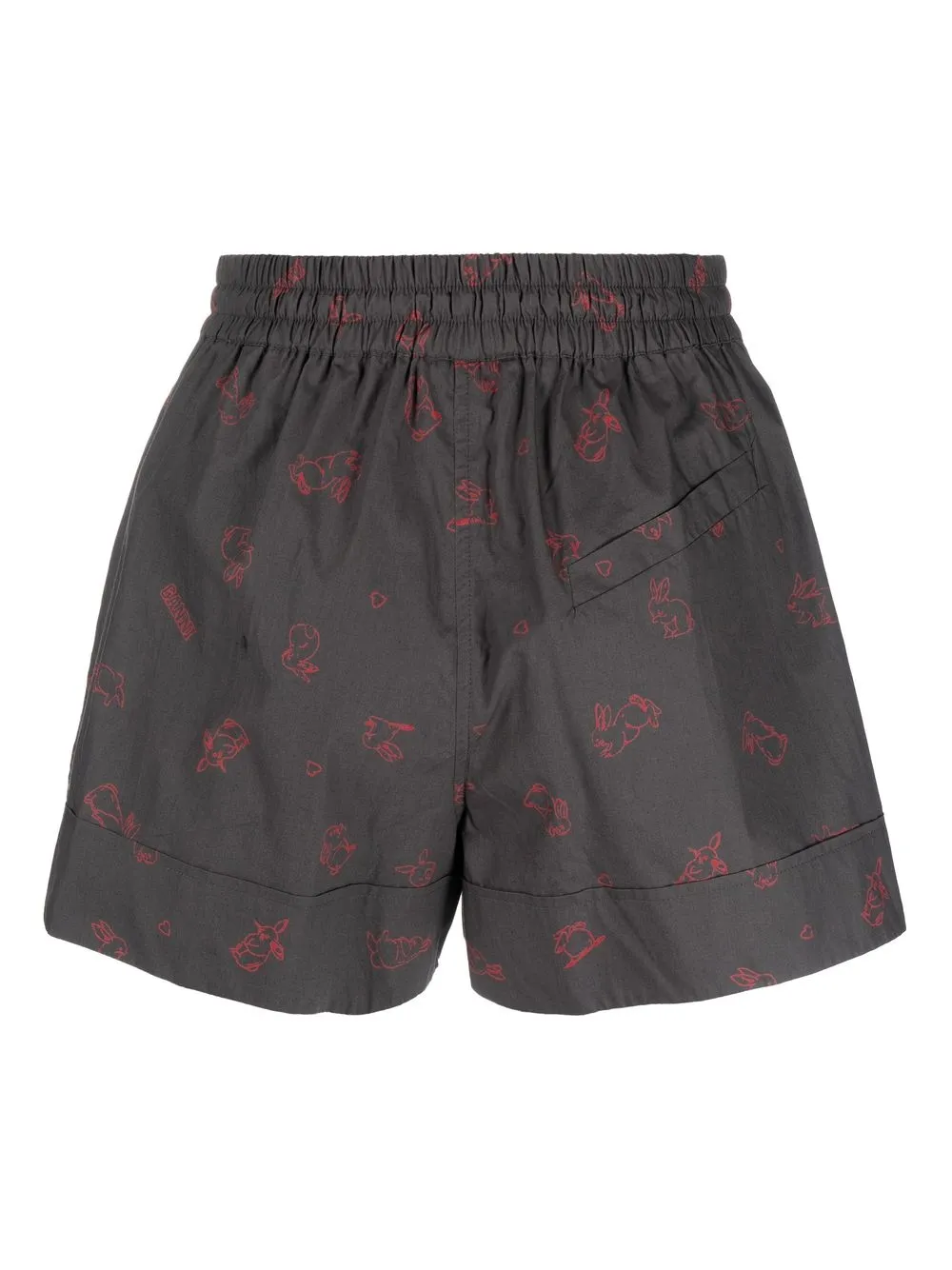 Image 2 of GANNI graphic-print organic-cotton shorts