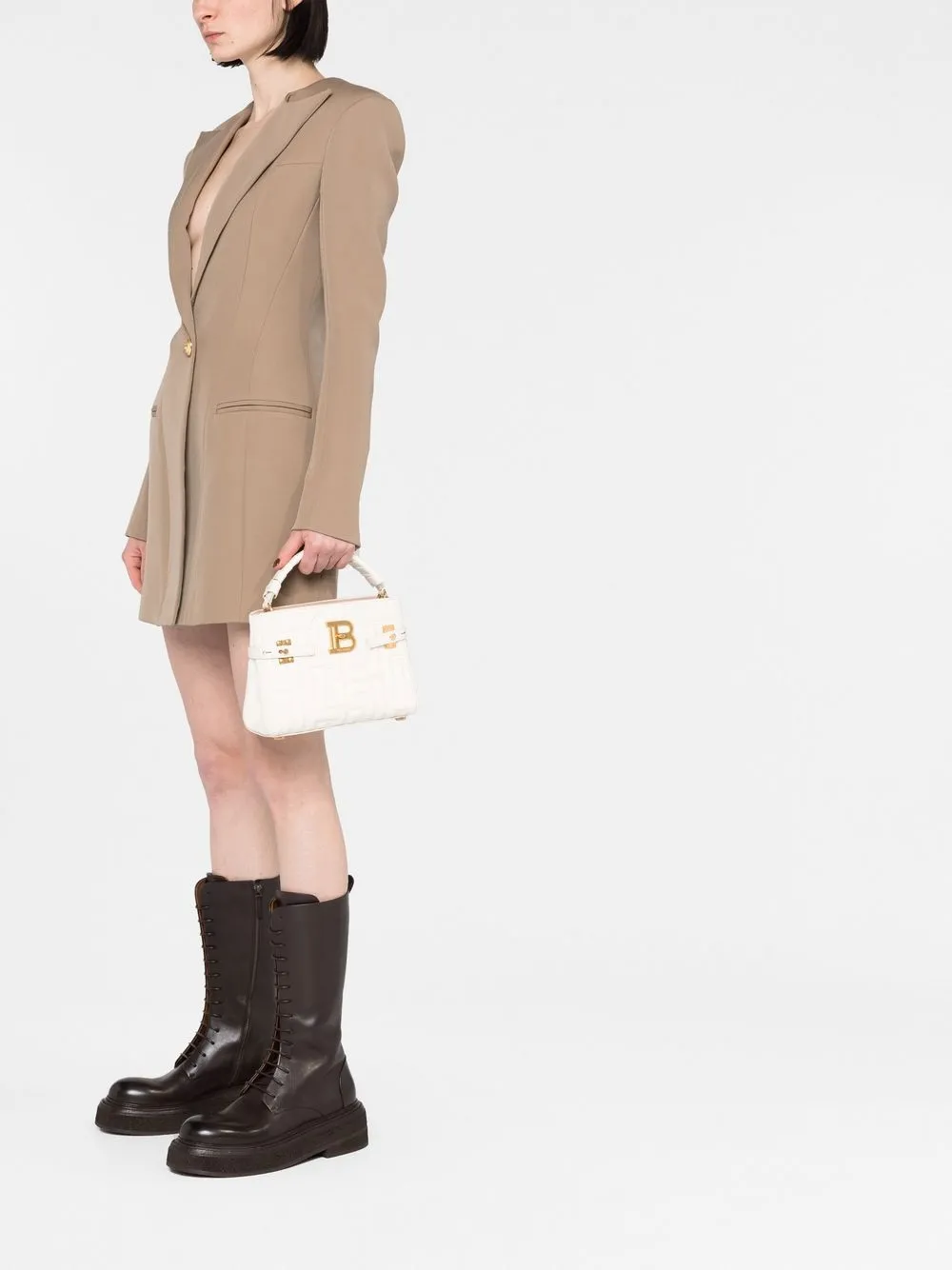 Balmain B-Buzz 22 leren shopper - Beige