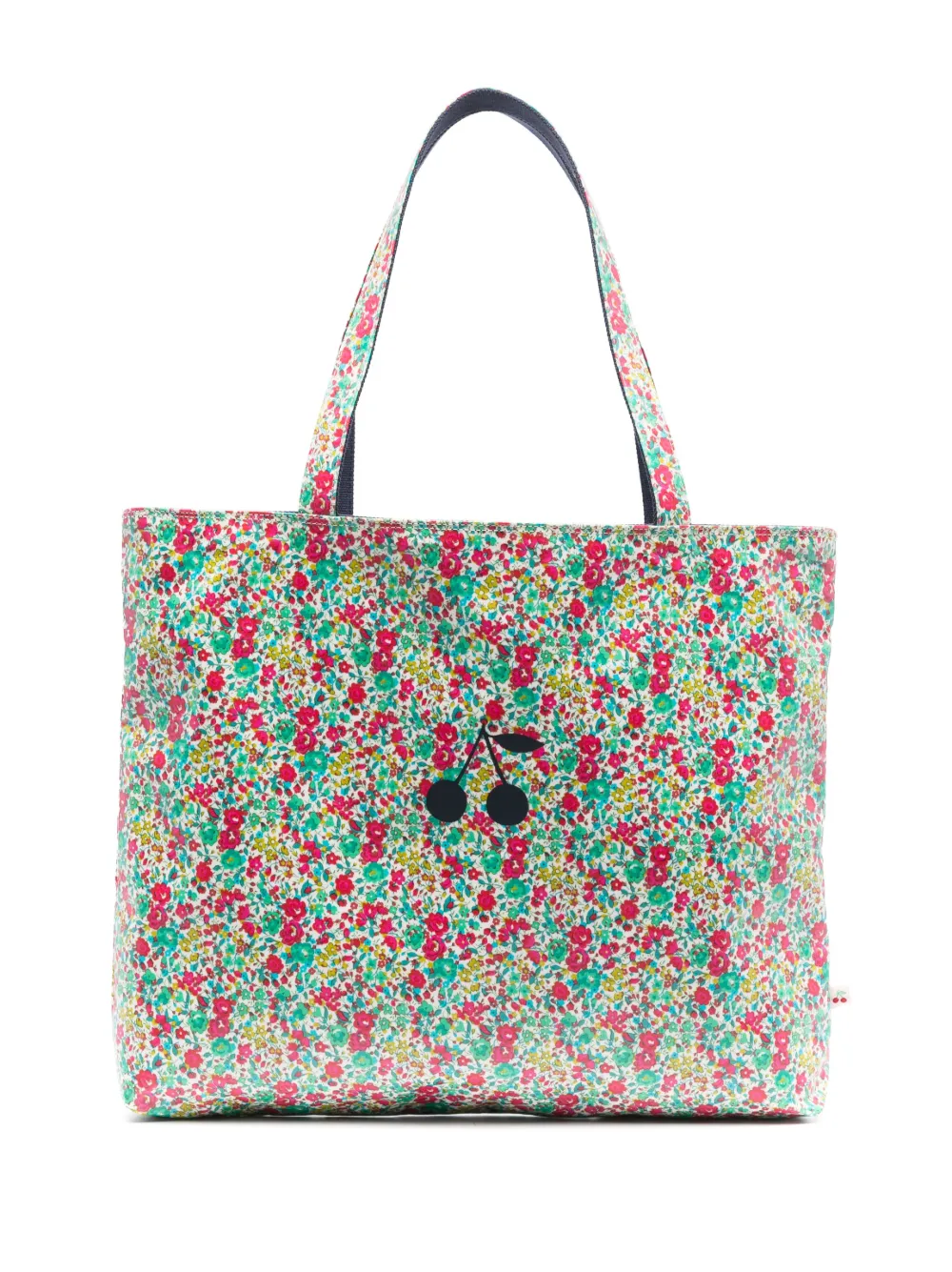 Bonpoint Kids' Newbaggy Floral-print Tote Bag In Green